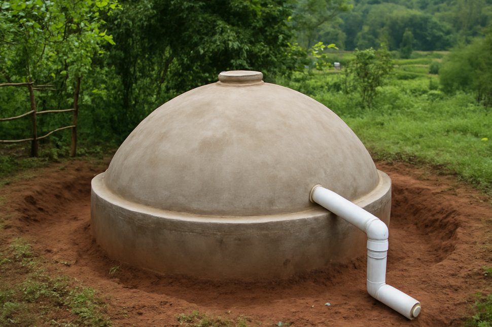 biogas digester . fixed-dome type www.mushilawrites.com. by Mushila Victor Isaacs